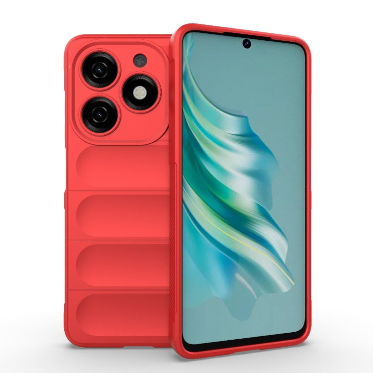 For Tecno Spark 20 Magic Shield TPU + Flannel Phone Case(Red) by buy2fix