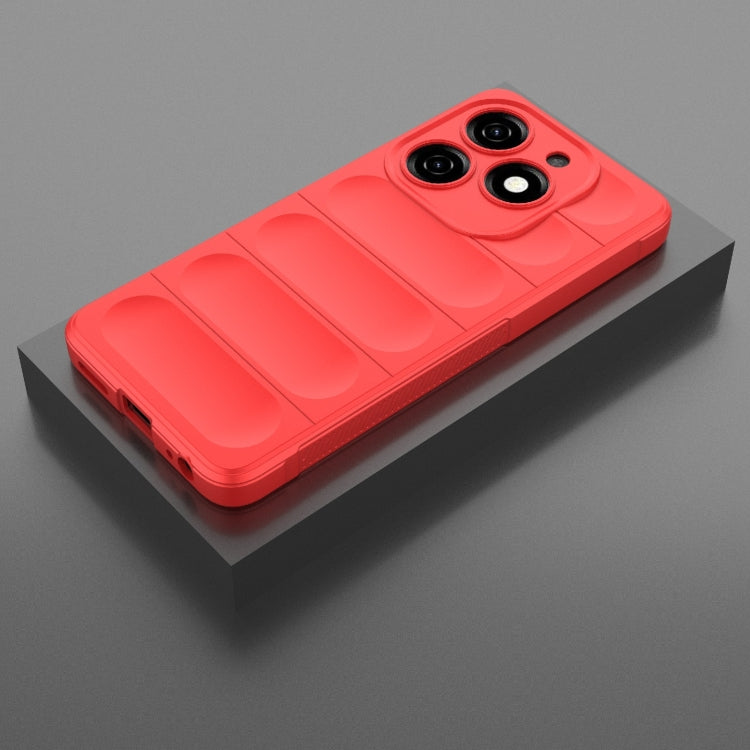 For Tecno Spark 20 Magic Shield TPU + Flannel Phone Case(Red) by buy2fix
