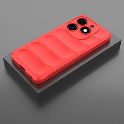 For Tecno Spark 20 Magic Shield TPU + Flannel Phone Case(Red) by buy2fix