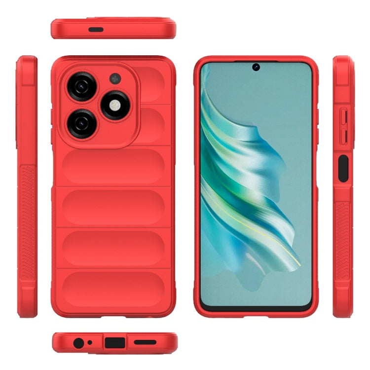 For Tecno Spark 20 Magic Shield TPU + Flannel Phone Case(Red) by buy2fix