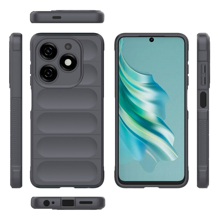 For Tecno Spark 20 Magic Shield TPU + Flannel Phone Case(Dark Grey) by buy2fix