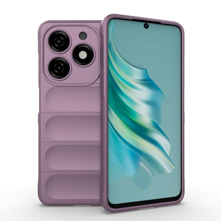 For Tecno Spark 20 Magic Shield TPU + Flannel Phone Case(Purple) by buy2fix