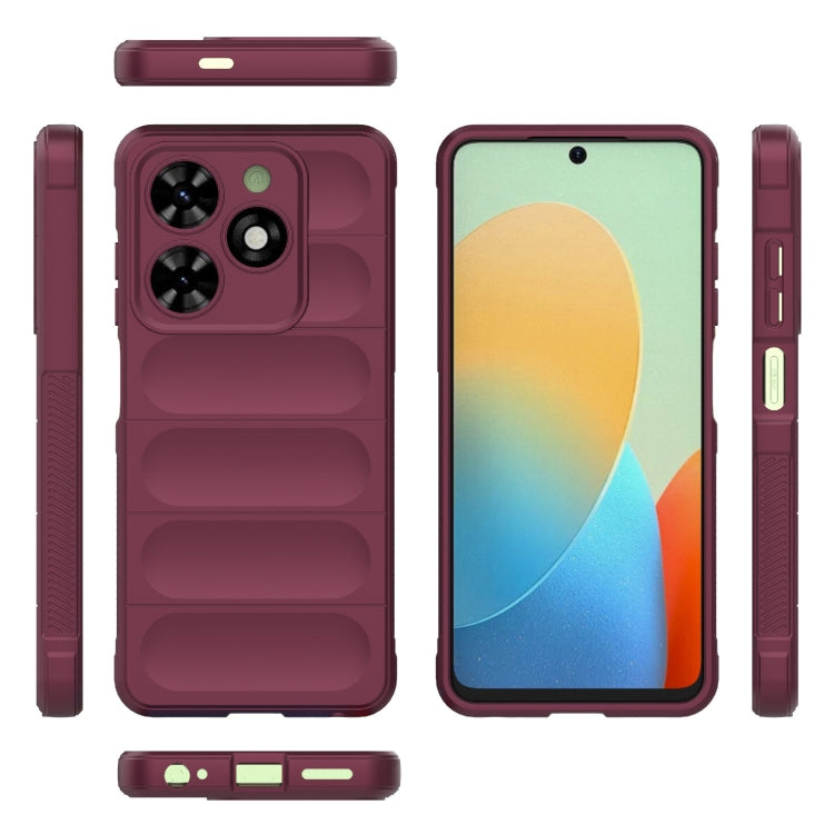 For Tecno Spark Go 2024 / 20C / Pop 8 Magic Shield TPU + Flannel Phone Case(Wine Red) by buy2fix