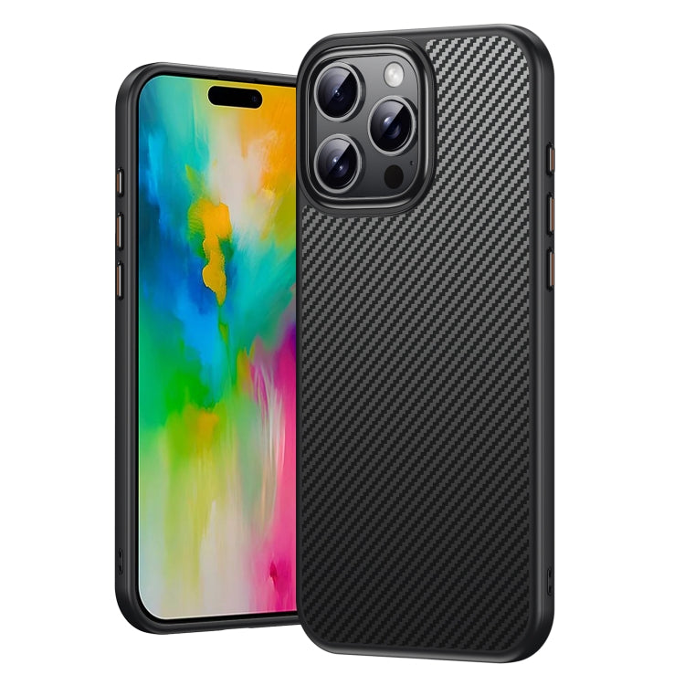 For iPhone 16 Pro Max Kevlar Fiber Shockproof MagSafe Phone Case(Black) by buy2fix