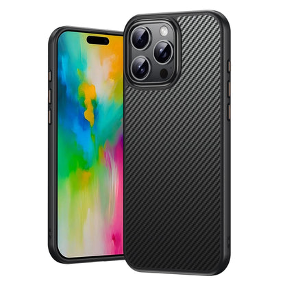 For iPhone 16 Pro Max Kevlar Fiber Shockproof MagSafe Phone Case(Black) by buy2fix