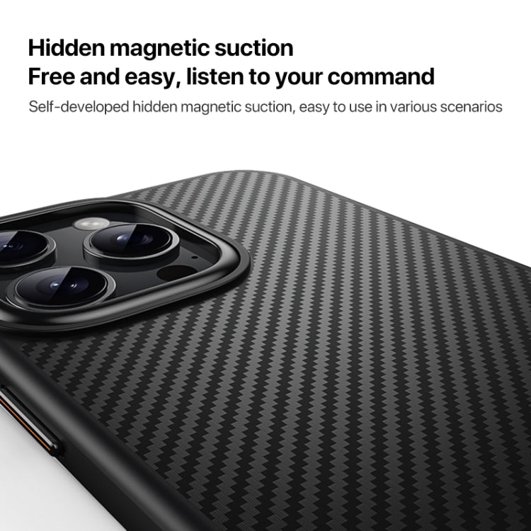 For iPhone 16 Pro Max Kevlar Fiber Shockproof MagSafe Phone Case(Black) by buy2fix