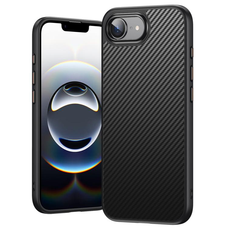 For iPhone 16e Kevlar Fiber Shockproof MagSafe Phone Case(Black) - iPhone 16e Cases by buy2fix | Online Shopping UK | buy2fix