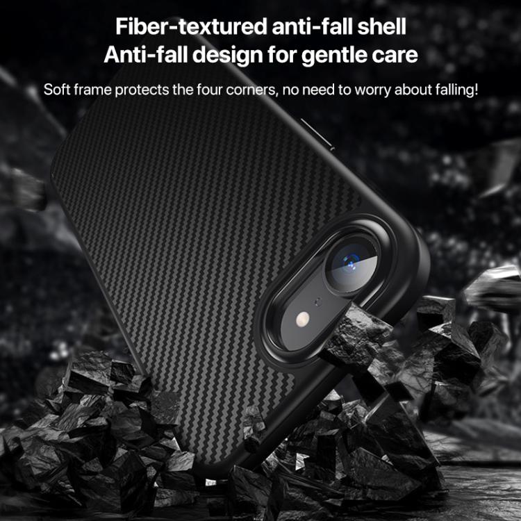 For iPhone 16e Kevlar Fiber Shockproof MagSafe Phone Case(Black) - iPhone 16e Cases by buy2fix | Online Shopping UK | buy2fix