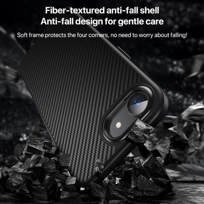 For iPhone 16e Kevlar Fiber Shockproof MagSafe Phone Case(Black) - iPhone 16e Cases by buy2fix | Online Shopping UK | buy2fix