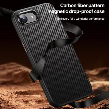 For iPhone 16e Kevlar Fiber Shockproof MagSafe Phone Case(Black) - iPhone 16e Cases by buy2fix | Online Shopping UK | buy2fix