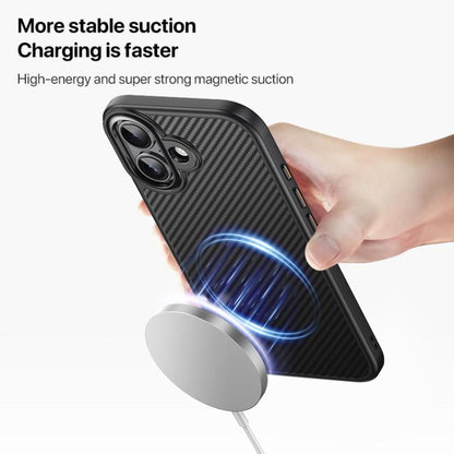 For iPhone 17 Kevlar Fiber Shockproof MagSafe Phone Case(Black) - iPhone 17 Cases by buy2fix | Online Shopping UK | buy2fix