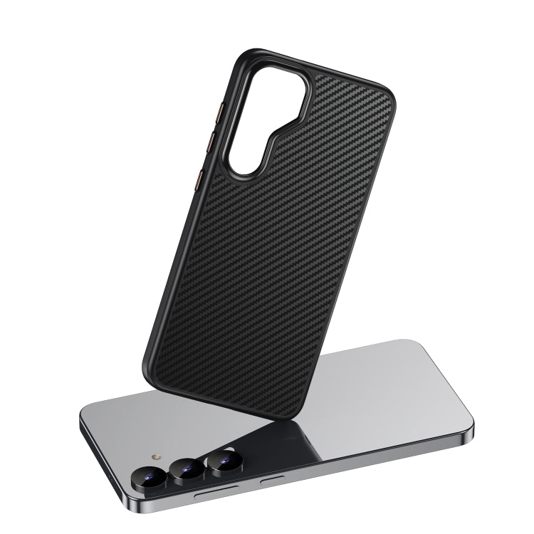 For Samsung Galaxy S25 5G MagSafe Kevlar Fiber Shockproof Phone Case(Black) by buy2fix