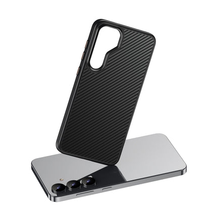 For Samsung Galaxy S25 5G MagSafe Kevlar Fiber Shockproof Phone Case(Black) by buy2fix
