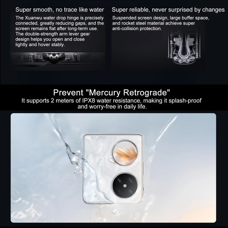 HUAWEI Pocket 2, 12GB+1TB, 6.94 inch + 1.15 inch HarmonyOS 4.0 Octa Core, OTG, NFC, Not Support Google Play(Grey) by Huawei