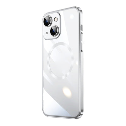 For iPhone 15 Plus Magsafe Magnetic Electroplated PC Phone Case(Silver) - iPhone 15 Plus Cases by buy2fix | Online Shopping UK | buy2fix