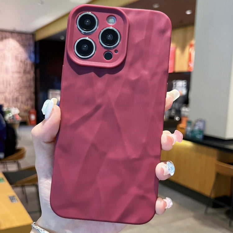 For iPhone 16 Pro Max Frosted Wrinkles Texture TPU Phone Case(Red) by buy2fix
