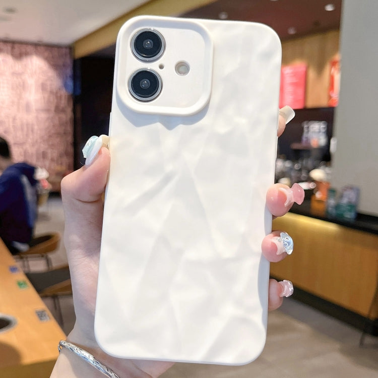 For iPhone 16 Plus Frosted Wrinkles Texture TPU Phone Case(White) by buy2fix
