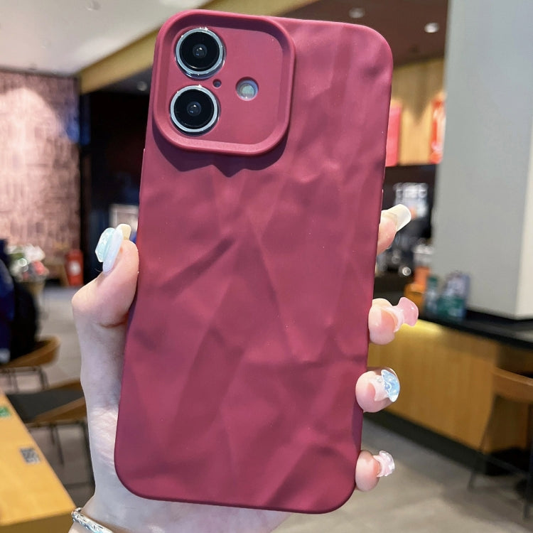 For iPhone 16 Plus Frosted Wrinkles Texture TPU Phone Case(Red) by buy2fix
