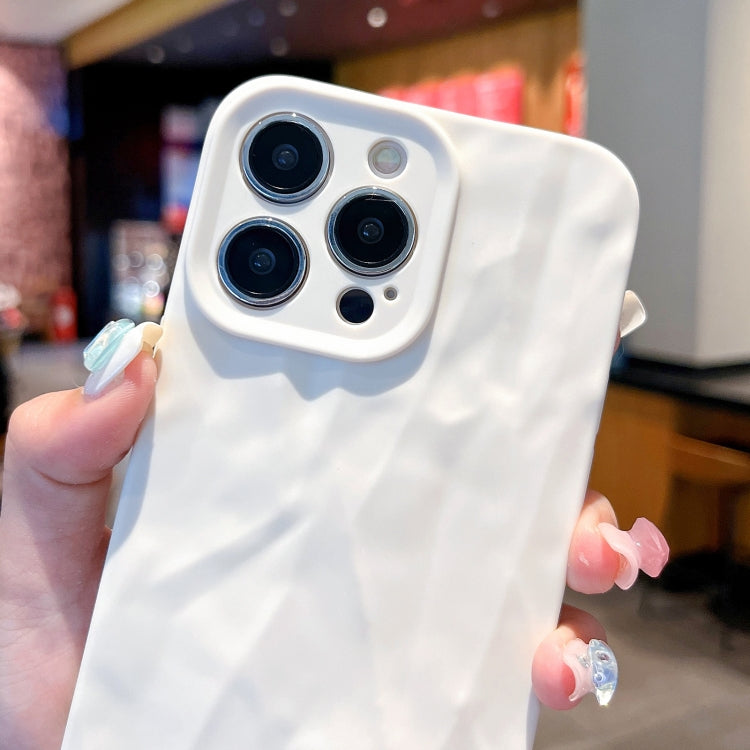 For iPhone 16 Plus Frosted Wrinkles Texture TPU Phone Case(White) by buy2fix