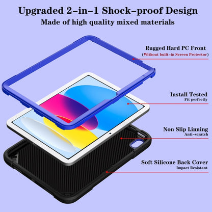 For iPad 2025 / 2022 Punk Stand PC Hybrid Silicone Tablet Case with Shoulder Strap(Black Blue) - iPad 2025 / 2022 Cases by buy2fix | Online Shopping UK | buy2fix
