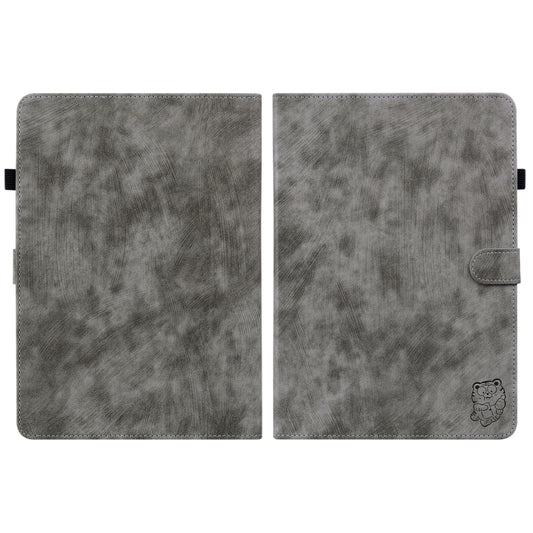 For Amazon Kindle Paperwhite 5 2024 Tiger Pattern Flip Leather Tablet Case(Grey) - Amazon by buy2fix | Online Shopping UK | buy2fix