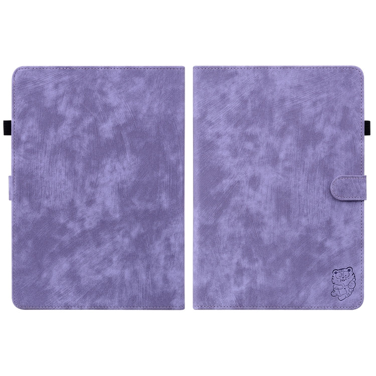 For Amazon Kindle Paperwhite 5 2024 Tiger Pattern Flip Leather Tablet Case(Purple) - Amazon by buy2fix | Online Shopping UK | buy2fix