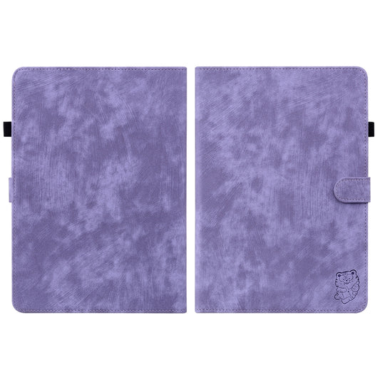 For Amazon Kindle Paperwhite 5 2024 Tiger Pattern Flip Leather Tablet Case(Purple) - Amazon by buy2fix | Online Shopping UK | buy2fix