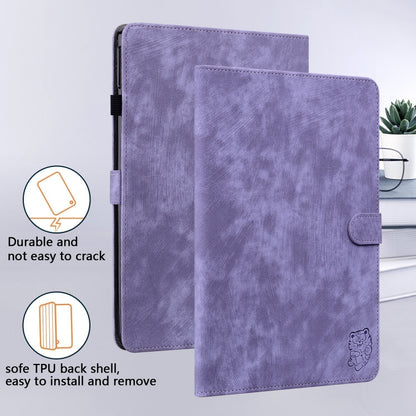 For Amazon Kindle Paperwhite 5 2024 Tiger Pattern Flip Leather Tablet Case(Purple) - Amazon by buy2fix | Online Shopping UK | buy2fix