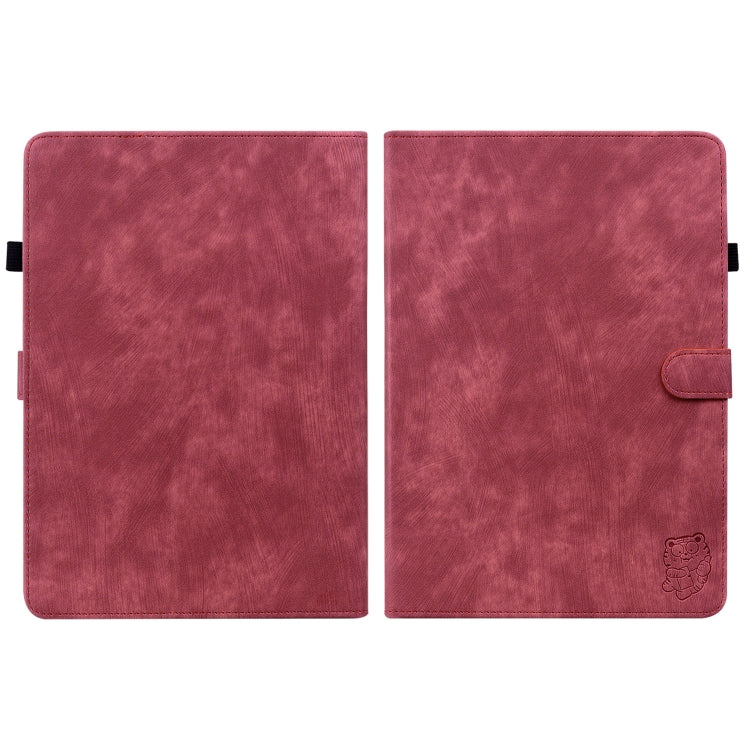 For Amazon Kindle Paperwhite 5 2024 Tiger Pattern Flip Leather Tablet Case(Red) - Amazon by buy2fix | Online Shopping UK | buy2fix