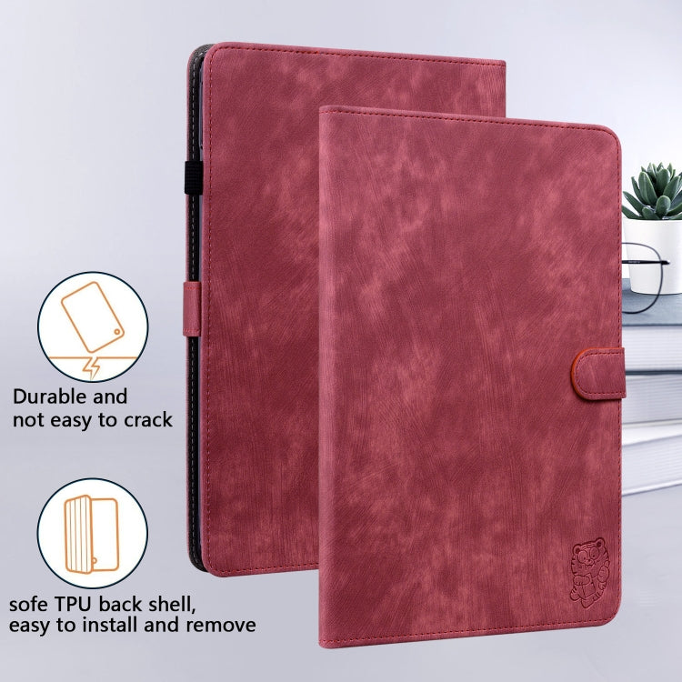 For Amazon Kindle Paperwhite 5 2024 Tiger Pattern Flip Leather Tablet Case(Red) - Amazon by buy2fix | Online Shopping UK | buy2fix