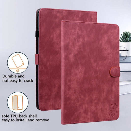 For Amazon Kindle Paperwhite 5 2024 Tiger Pattern Flip Leather Tablet Case(Red) - Amazon by buy2fix | Online Shopping UK | buy2fix