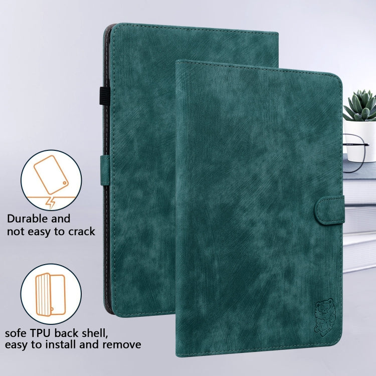 For Amazon Kindle Paperwhite 5 2024 Tiger Pattern Flip Leather Tablet Case(Dark Green) - Amazon by buy2fix | Online Shopping UK | buy2fix