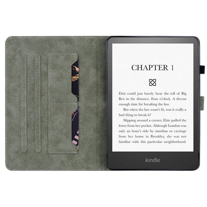 For Amazon Kindle Paperwhite 5 2024 Tiger Pattern Flip Leather Tablet Case(Dark Green) - Amazon by buy2fix | Online Shopping UK | buy2fix