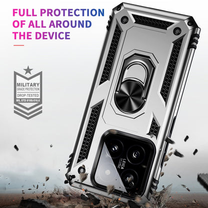 For Xiaomi 14 Shockproof TPU + PC Phone Case with Holder(Silver) - Xiaomi Cases by buy2fix | Online Shopping UK | buy2fix