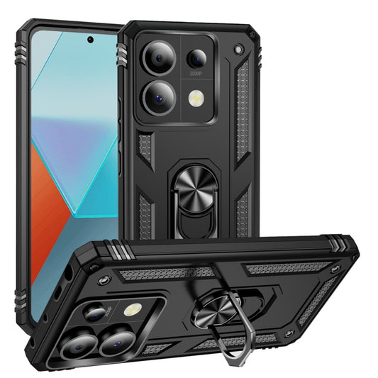 For Xiaomi Redmi Note 13 Pro 5G Shockproof TPU + PC Phone Case with Holder(Black) - Xiaomi Cases by buy2fix | Online Shopping UK | buy2fix
