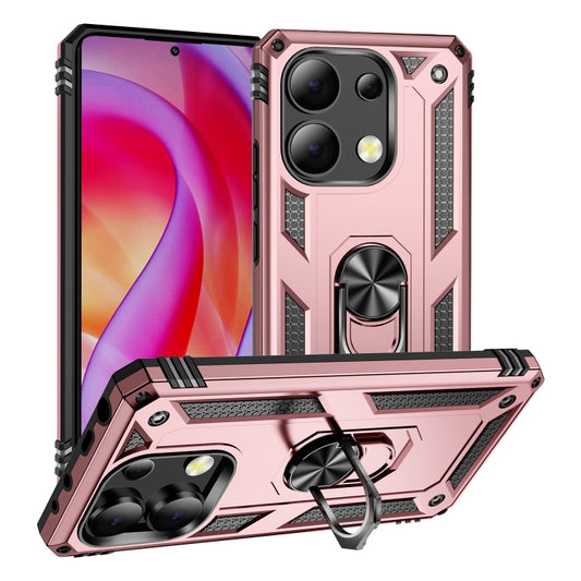 For Xiaomi Redmi Note 13 4G Shockproof TPU + PC Phone Case with Holder(Rose Gold) - Xiaomi Cases by buy2fix | Online Shopping UK | buy2fix
