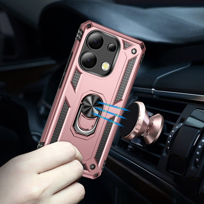 For Xiaomi Redmi Note 13 4G Shockproof TPU + PC Phone Case with Holder(Rose Gold) - Xiaomi Cases by buy2fix | Online Shopping UK | buy2fix