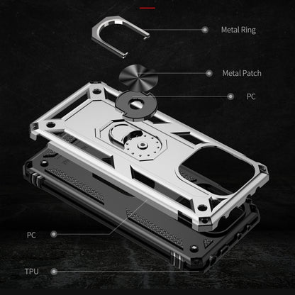 For Xiaomi Redmi Note 13 Pro+ 5G Shockproof TPU + PC Phone Case with Holder(Silver) - Xiaomi Cases by buy2fix | Online Shopping UK | buy2fix
