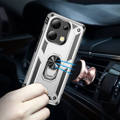 For Xiaomi Redmi Note 13 Pro+ 5G Shockproof TPU + PC Phone Case with Holder(Silver) - Xiaomi Cases by buy2fix | Online Shopping UK | buy2fix