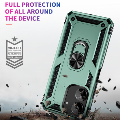 For Xiaomi Redmi 13C 4G/5G Shockproof TPU + PC Phone Case with Holder(Dark Green) by buy2fix