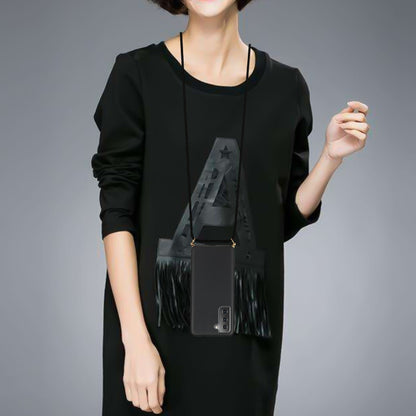 For Samsung Galaxy A15 5G Wheat Straw Material + TPU Phone Case with Lanyard(Black) by buy2fix