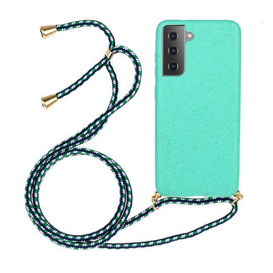 For Samsung Galaxy A35 5G Wheat Straw Material + TPU Phone Case with Lanyard(Green)