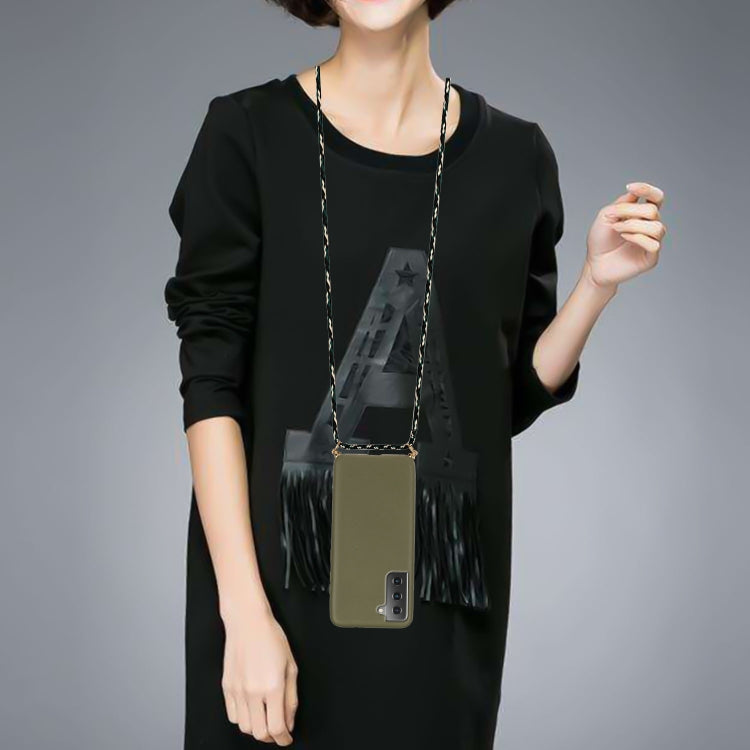 For Samsung Galaxy A55 5G Wheat Straw Material + TPU Phone Case with Lanyard(Army Green) by buy2fix