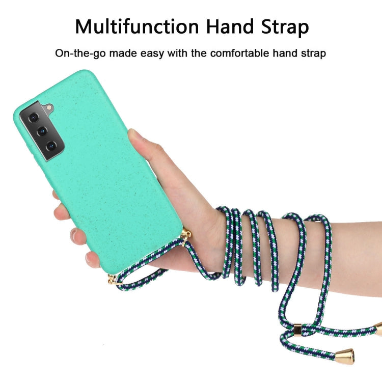 For Samsung Galaxy A55 5G Wheat Straw Material + TPU Phone Case with Lanyard(Green) by buy2fix
