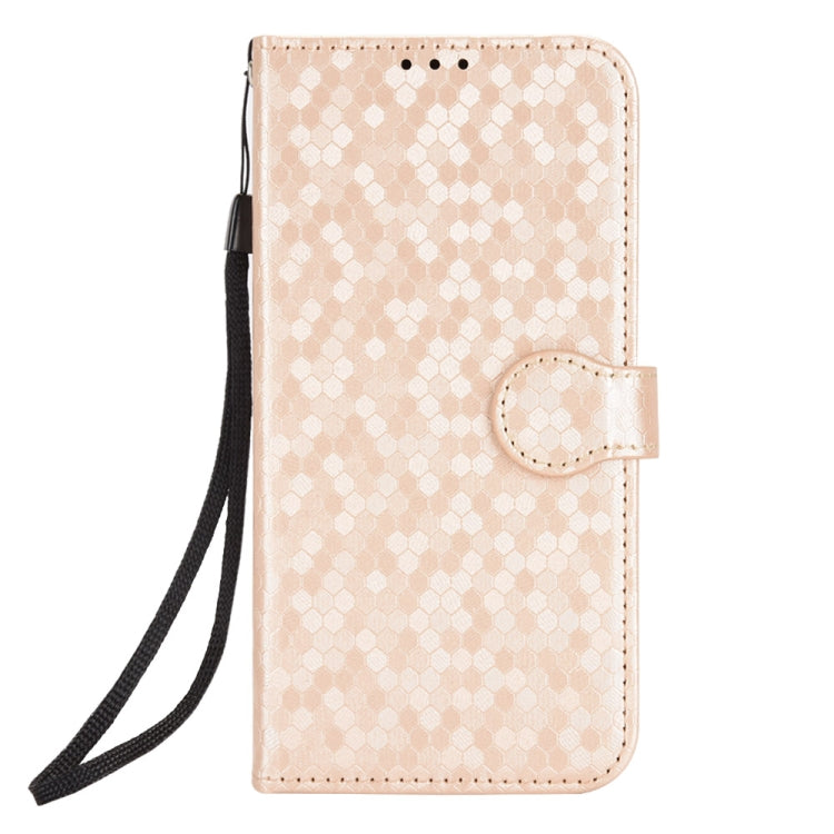 For Motorola Moto G Play 4G 2024 Honeycomb Dot Texture Leather Phone Case(Gold) by buy2fix