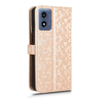 For Motorola Moto G Play 4G 2024 Honeycomb Dot Texture Leather Phone Case(Gold) by buy2fix