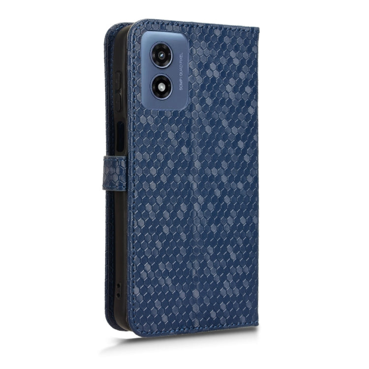 For Motorola Moto G Play 4G 2024 Honeycomb Dot Texture Leather Phone Case(Blue) by buy2fix
