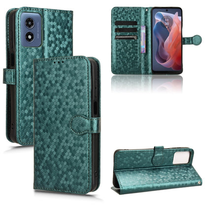 For Motorola Moto G Play 4G 2024 Honeycomb Dot Texture Leather Phone Case(Green) by buy2fix