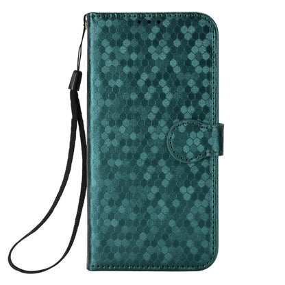 For Motorola Moto G Play 4G 2024 Honeycomb Dot Texture Leather Phone Case(Green) by buy2fix