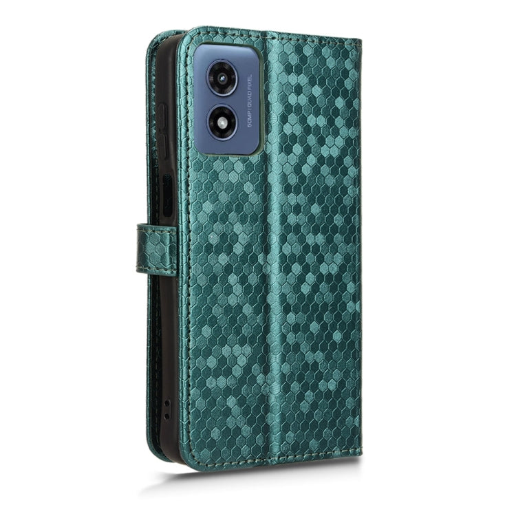 For Motorola Moto G Play 4G 2024 Honeycomb Dot Texture Leather Phone Case(Green) by buy2fix